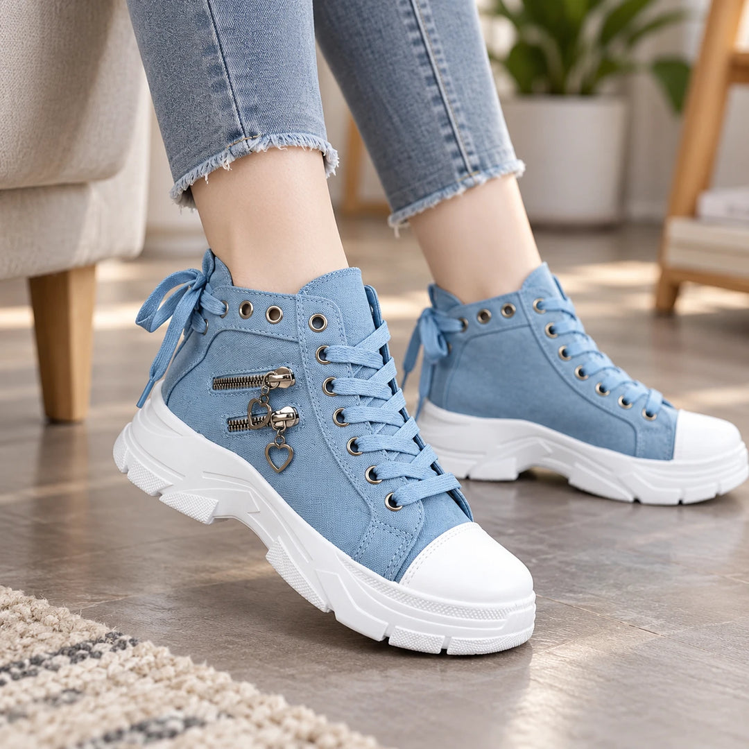 Breezara – Lace-Up Platform Sneaker Boots