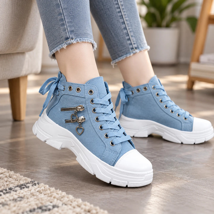 Breezara – Lace-Up Platform Sneaker Boots