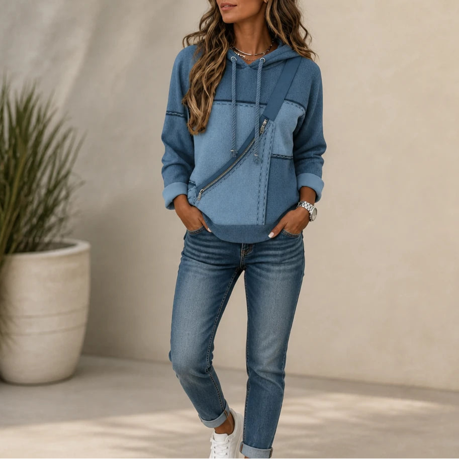 Illuvia – 3D Print Color-Block Hoodie