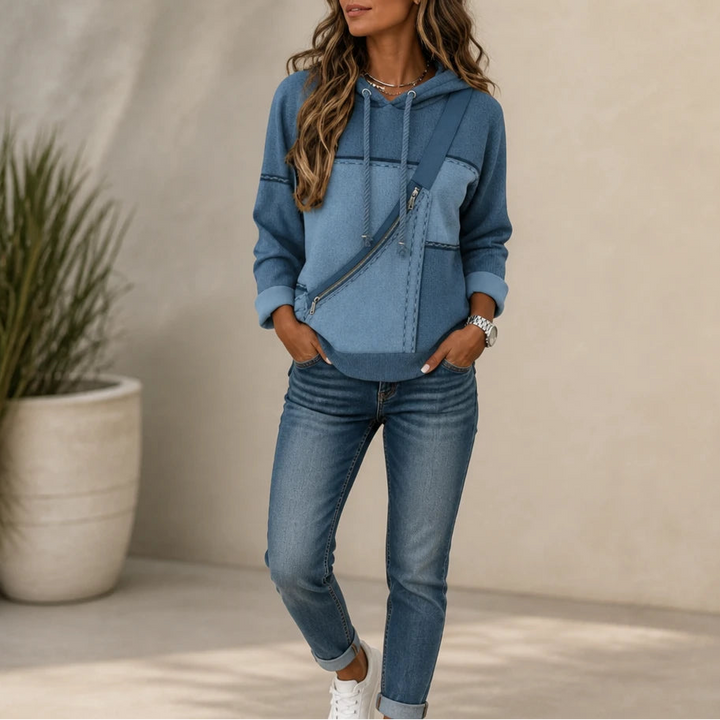 Illuvia – 3D Print Color-Block Hoodie