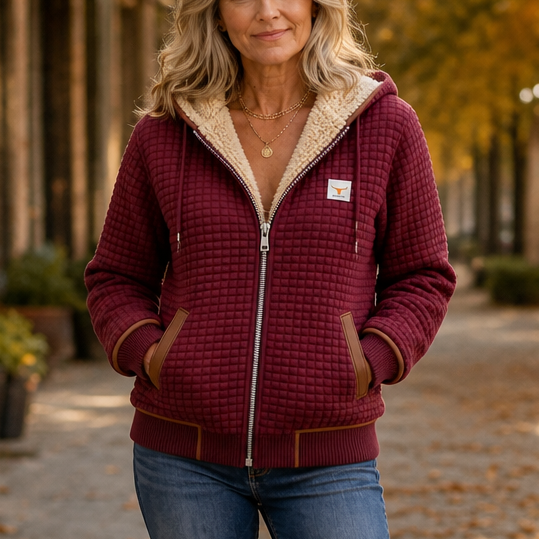 Hearthline – Waffle-Quilted Hooded Jacket