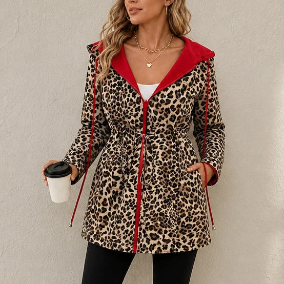 Reversa – Leopard-Print Reversible Hooded Jacket
