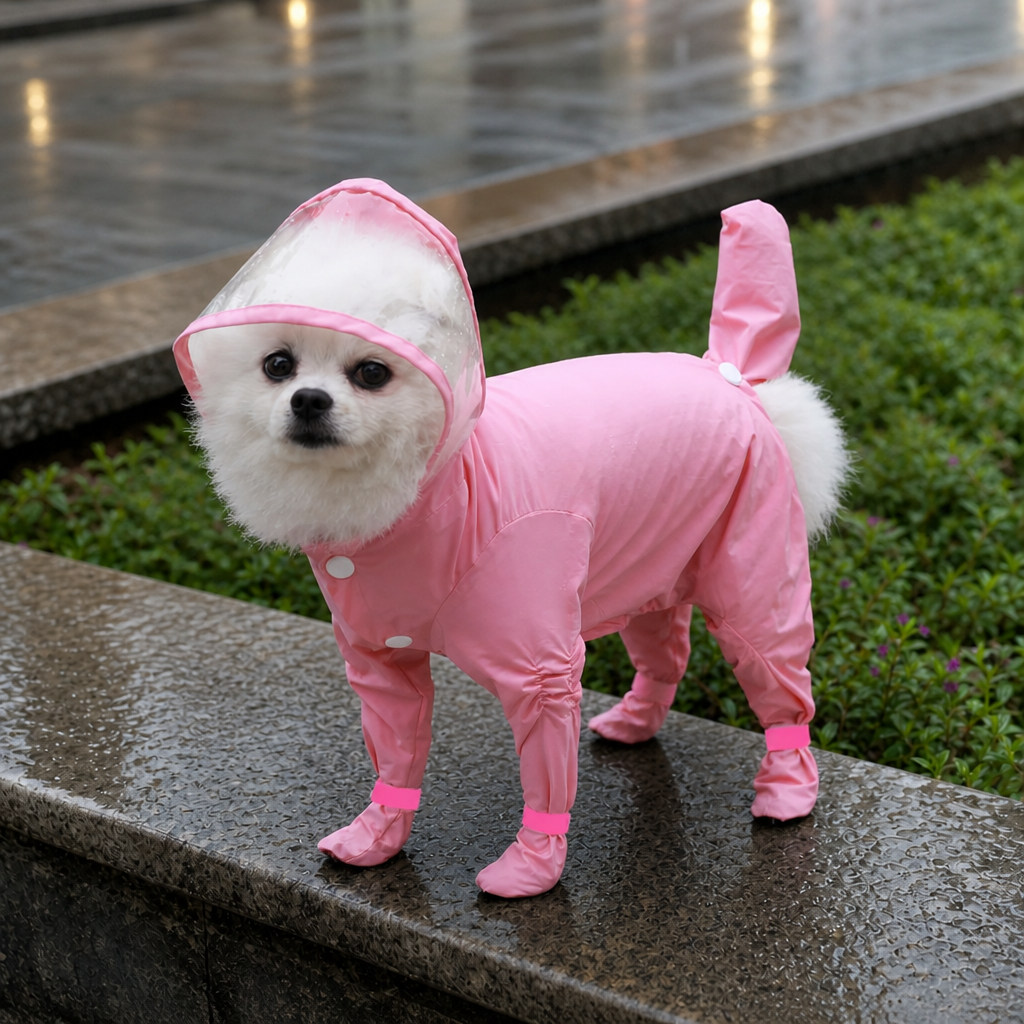 RainPaw – Hooded Four-Leg Dog Rain Suit