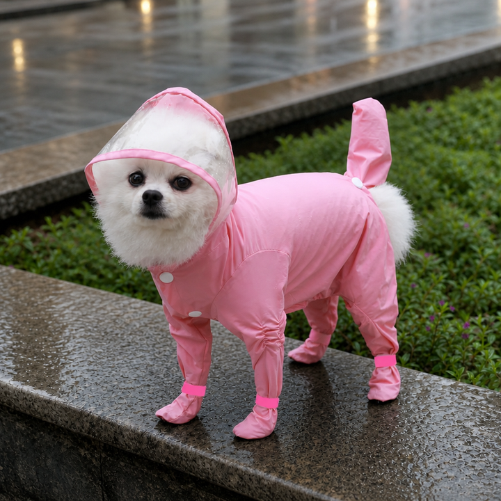 RainPaw – Hooded Four-Leg Dog Rain Suit