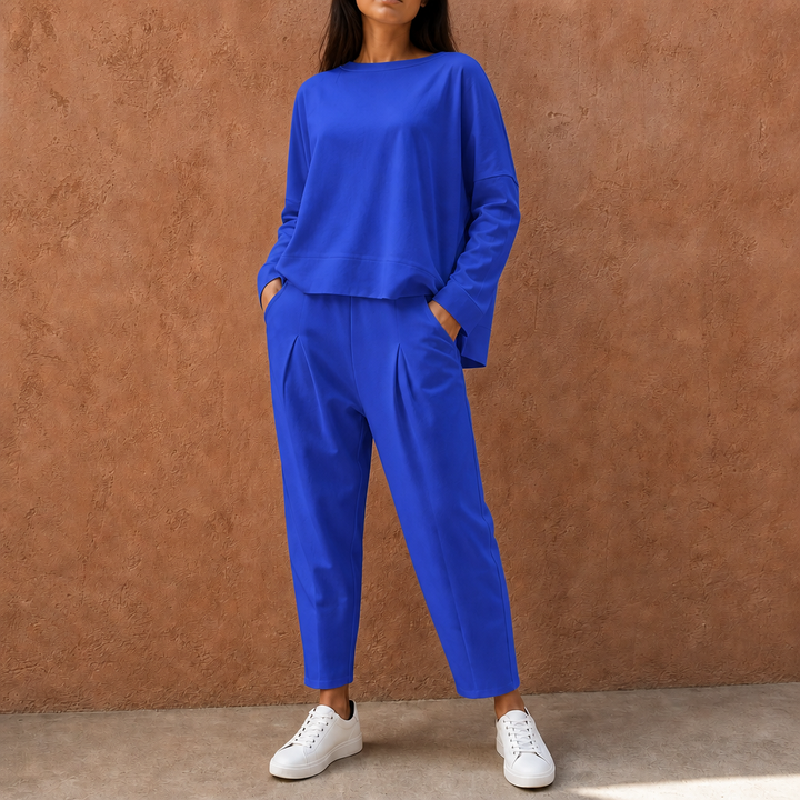 Wearbella – Pleated Wide-Leg Loungewear Set