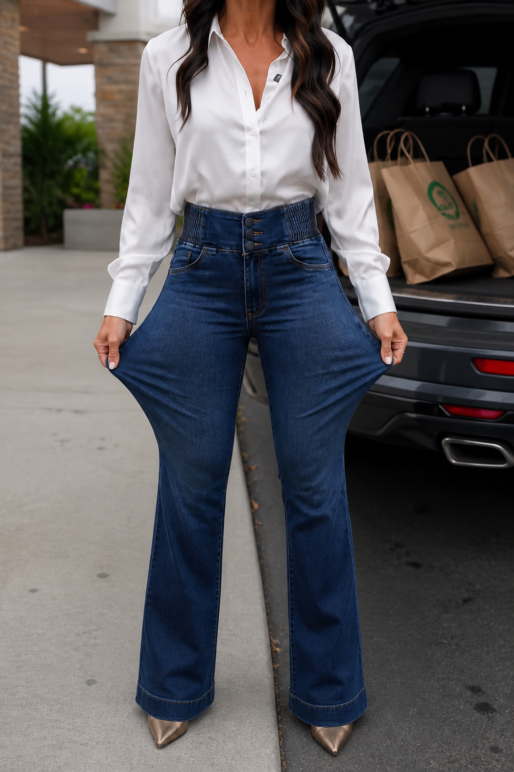 Flarelyn – High-Waisted Stretch Flare Jeans