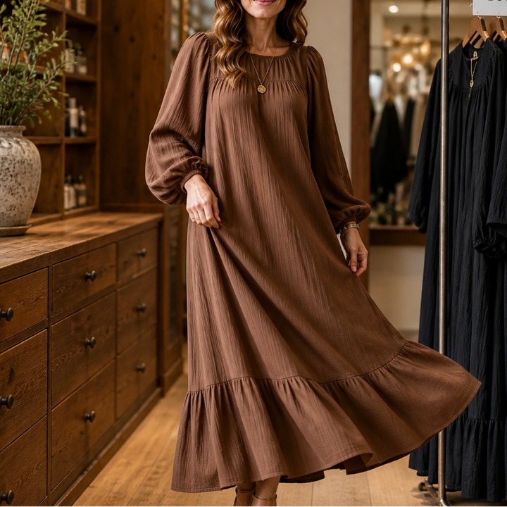 Wearbella – Oversized Bishop Sleeve Boho Maxi Dress