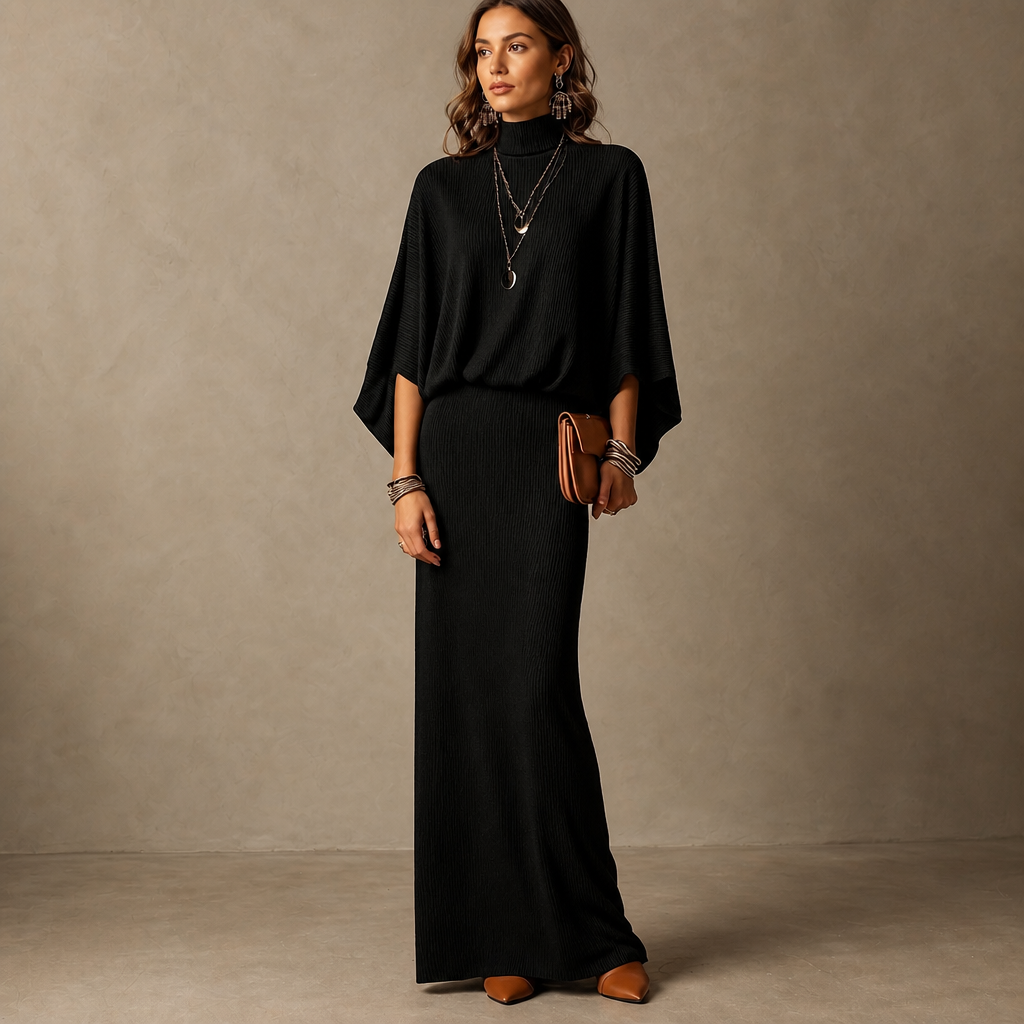 Wearbella – Batwing Sleeve Top And Long Skirt Set