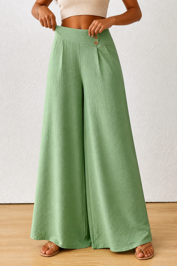 Draperie – High-Waisted Pleated Wide-Leg Trousers