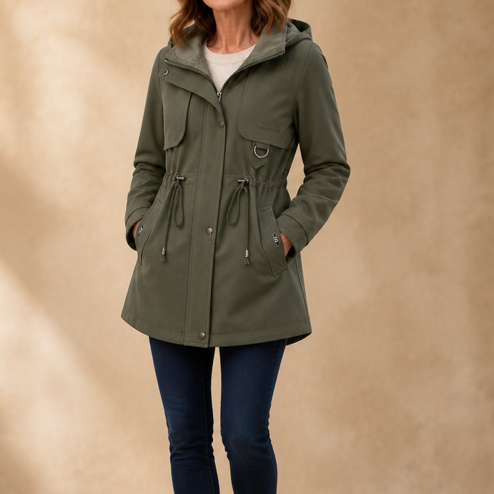 Midluna – Adjustable Waist Mid-Length Parka
