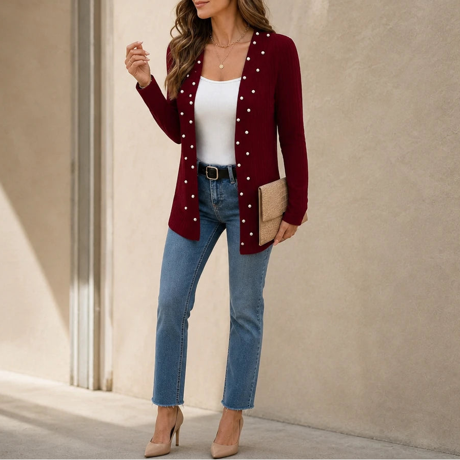 Pearlette – Pearl Button Knit Cardigan