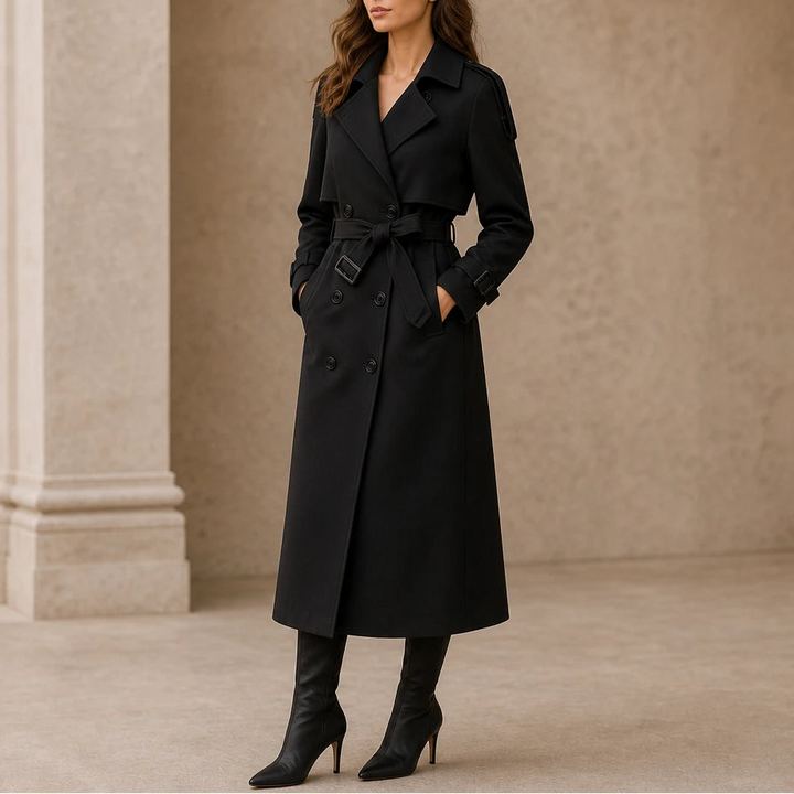 Silhouette – Double-Breasted Belted Slim-Fit Trench Coat