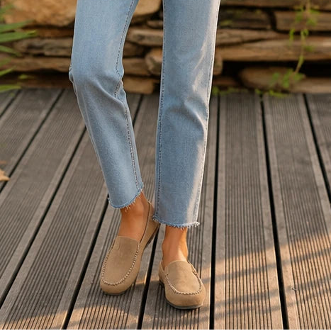 Daybella – Brown Backless Round-Toe Flat Shoes
