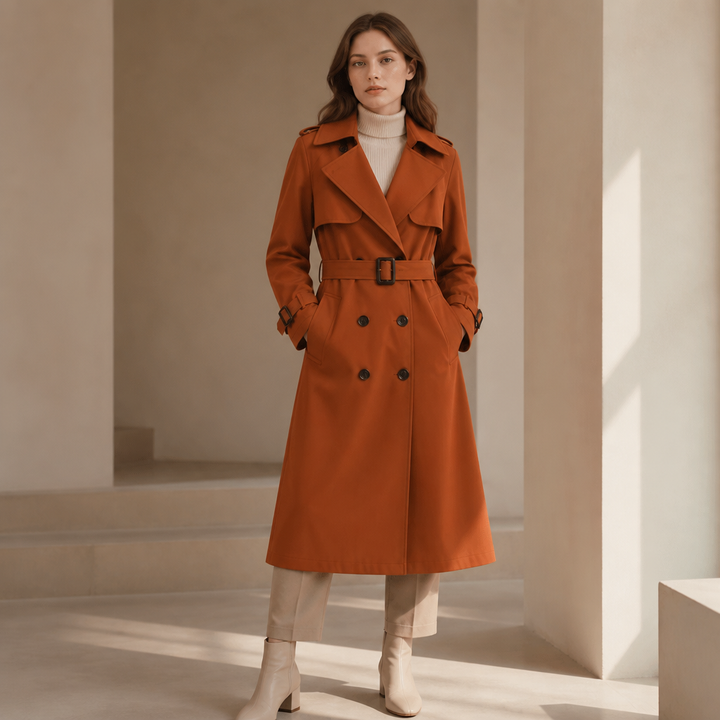 Winterly – Belted Mid-Length Structured Trench Coat