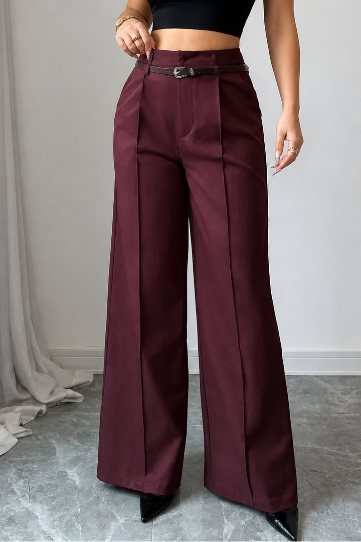 Setwear – High-Waisted Wide-Leg Trousers With Belt