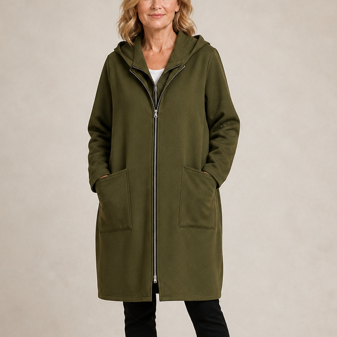 Wrenlora – Hooded Mid-Length Relaxed Coat