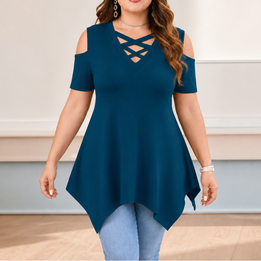 Sharkbite – Cold-Shoulder Criss-Cross Swing Tunic