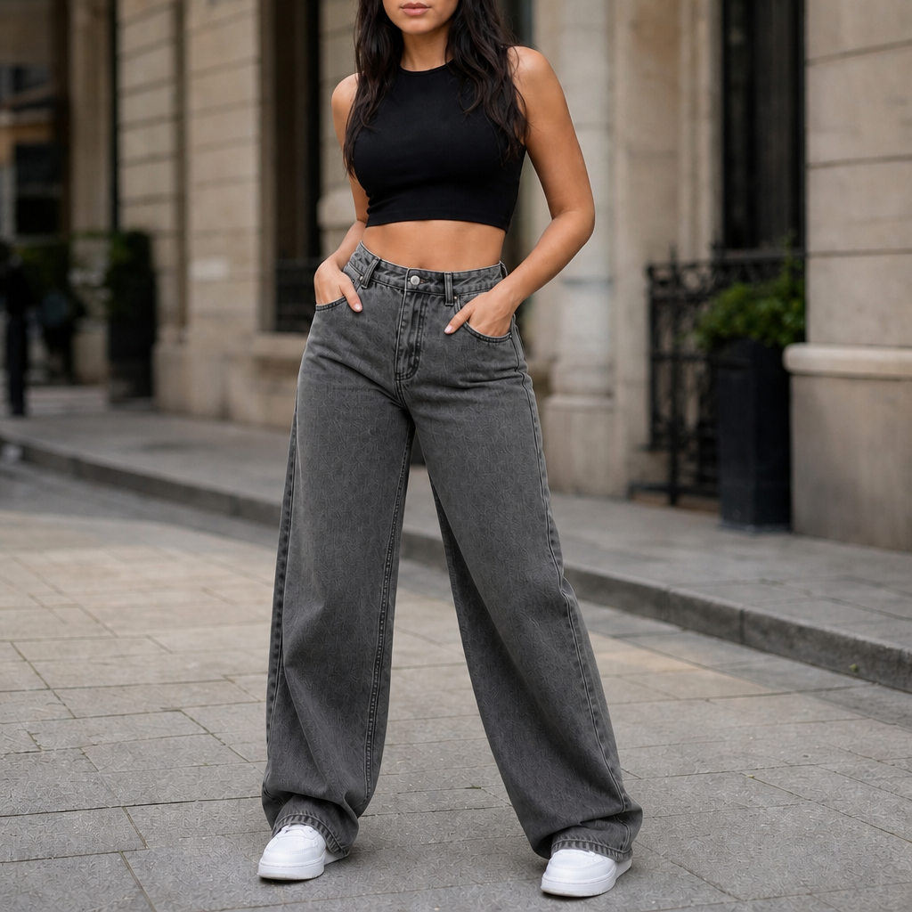 Vela Denim – High-Rise Relaxed Straight-Leg Jeans