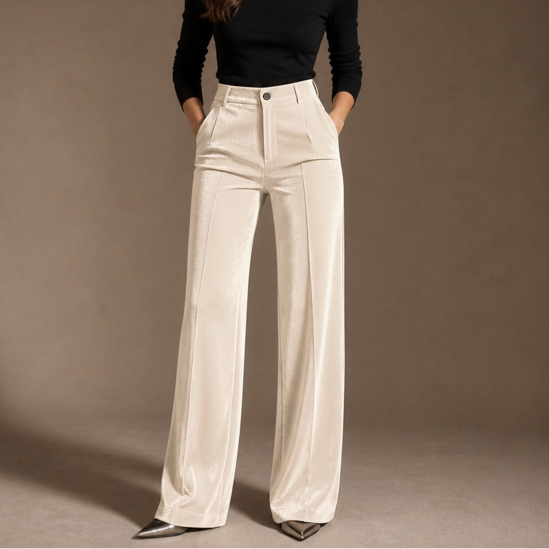 Wearbella – Velvet High-Waisted Wide-Leg Trousers