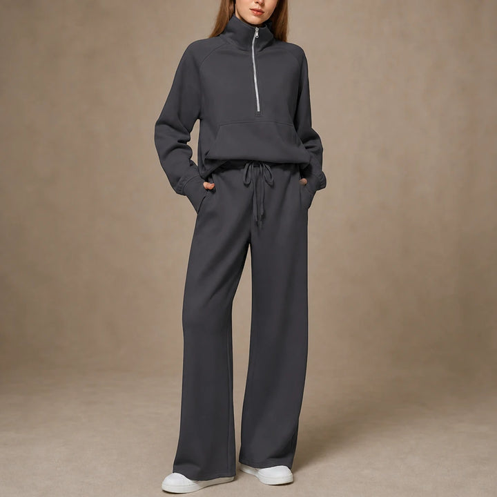 Ease & Elsewhere – Ribbed Oversized Top And Wide-Leg Pants Set