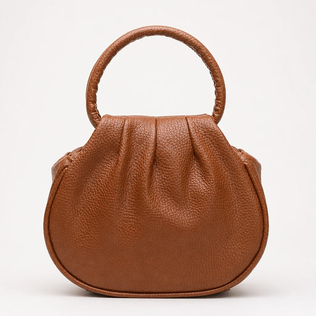 Pleatelle – Pleated Mini Handbag With Round Handles