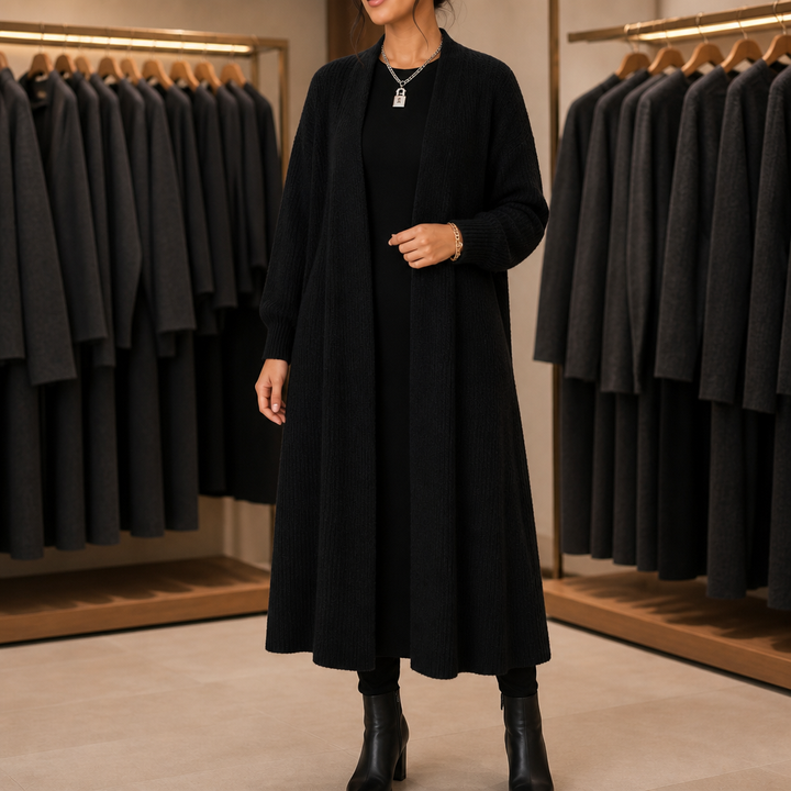 Ribbella – Ribbed Knit Longline Cardigan