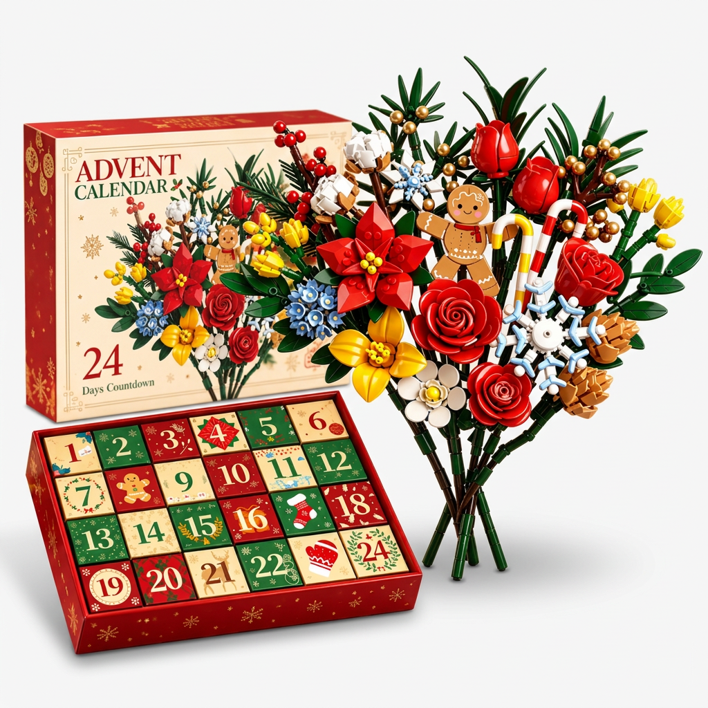 Advent Bloom – 24-Day Flower Building Block Advent Calendar