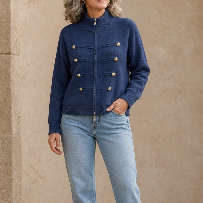 Zipelle – Two-Way Zip Sweater Jacket