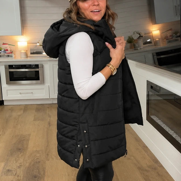 Coverelle – Long Hooded Puffer Vest