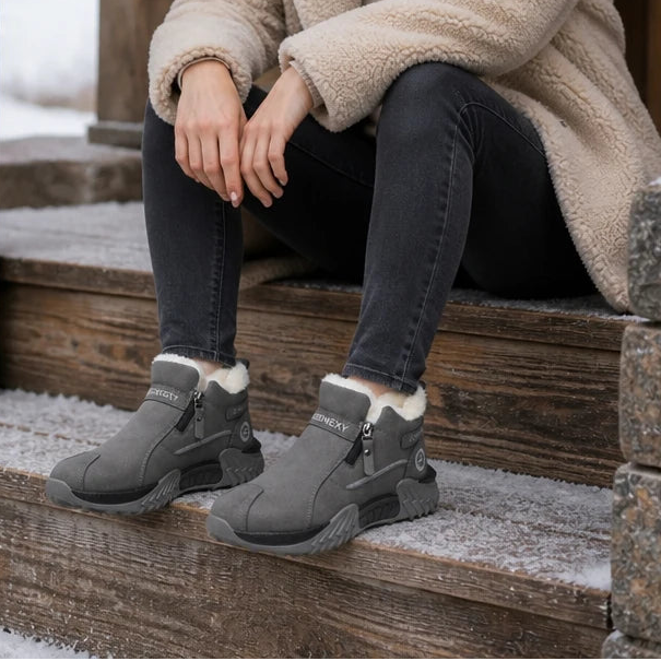 Frostelle – Fleece-Lined Zip Ankle Winter Boots