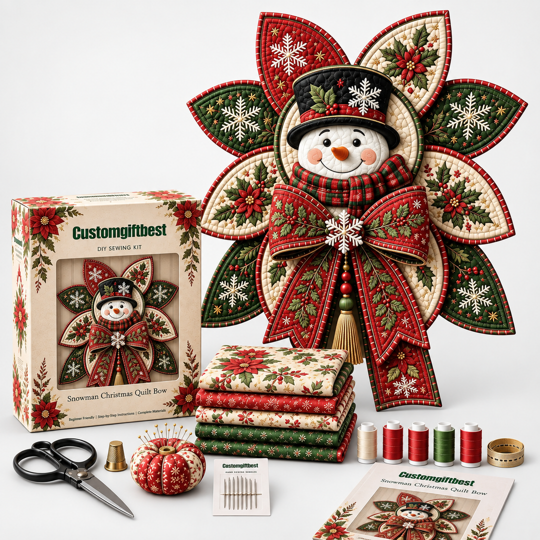 Stitchmas Bow Kit – DIY Fabric Santa Ornament Sewing Kit