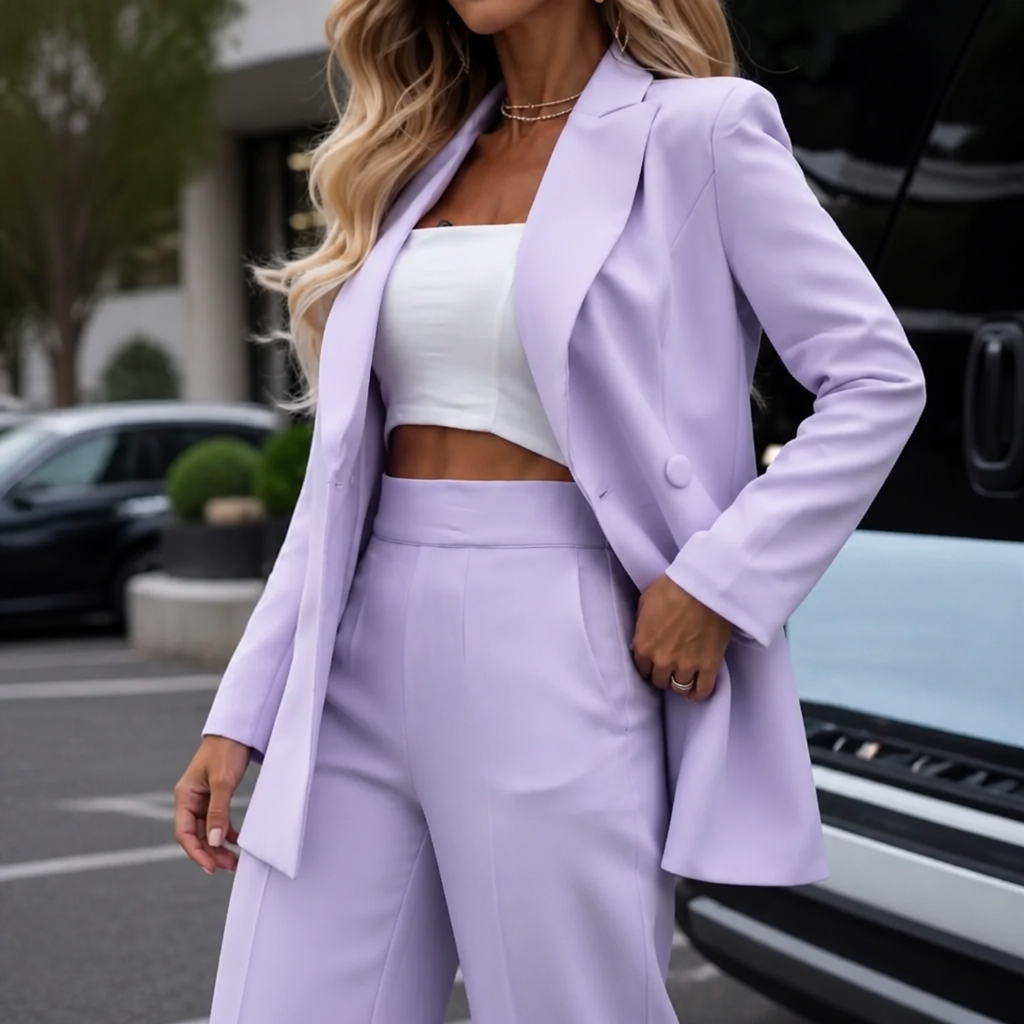 Tailorly – Matching Blazer And Wide-Leg Trouser Set