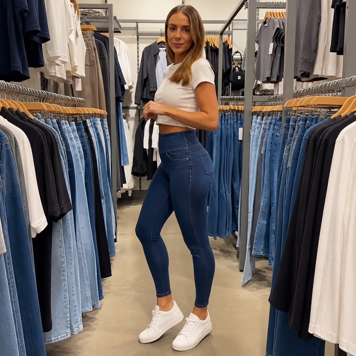 Wearbella – High-Waisted Denim-Look Jeggings