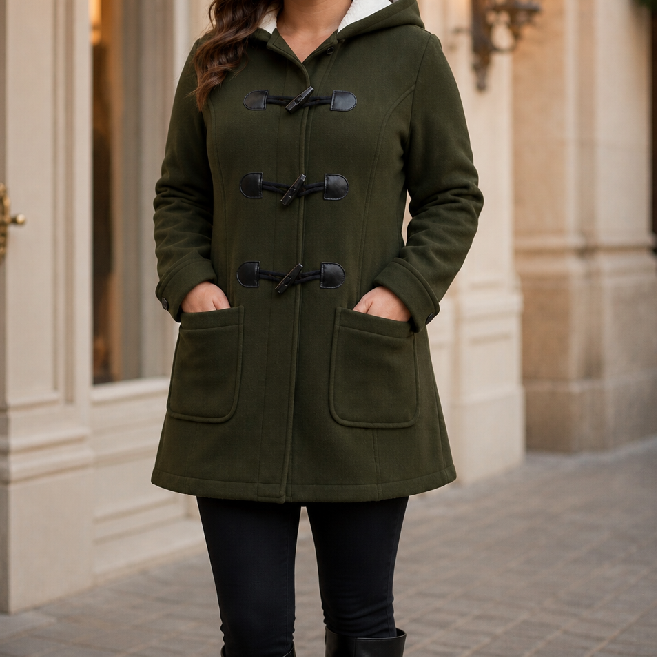 Coatelle – Hooded Mid-Length Toggle Winter Coat