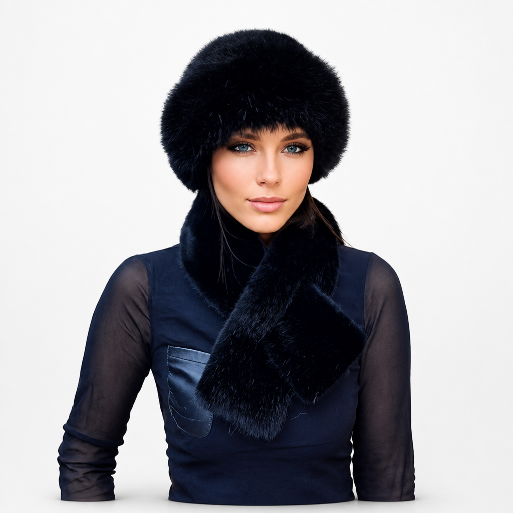 Veluna – Plush Winter Scarf And Hat Set