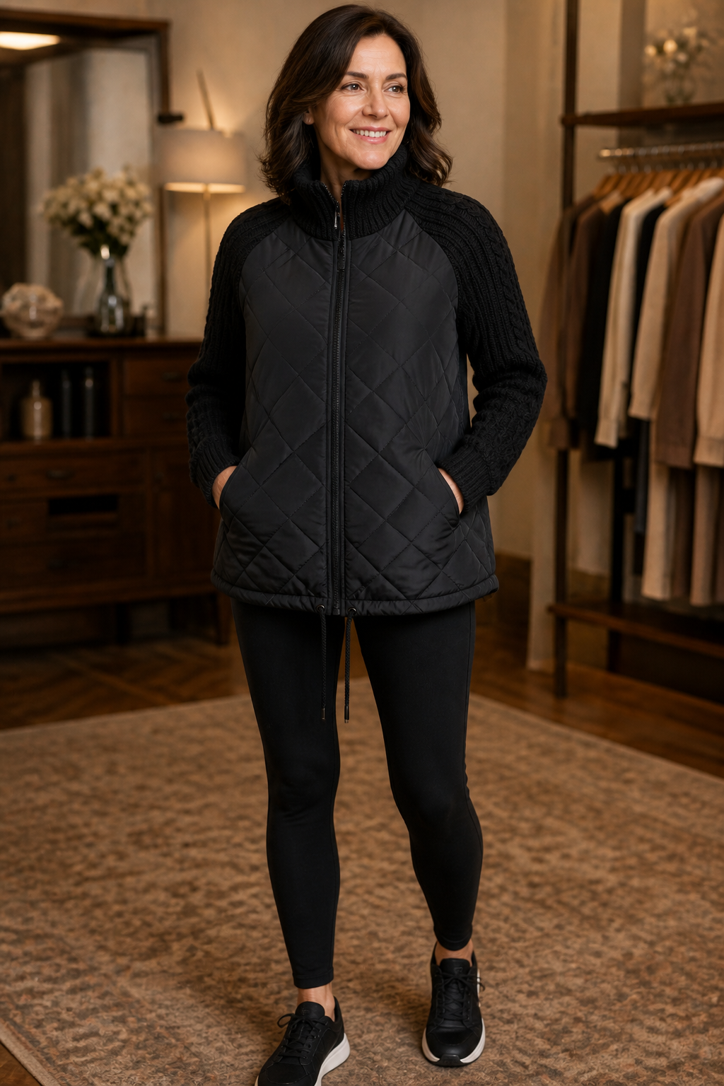 Knitpuff – Knit-Panel Quilted Patchwork Puffer Jacket