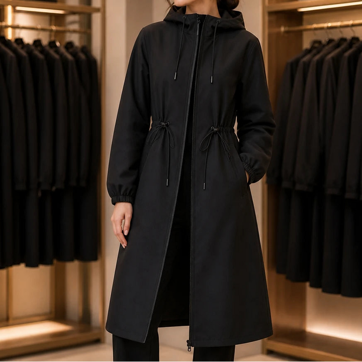 Windella – Hooded Drawstring-Waist Midi Coat