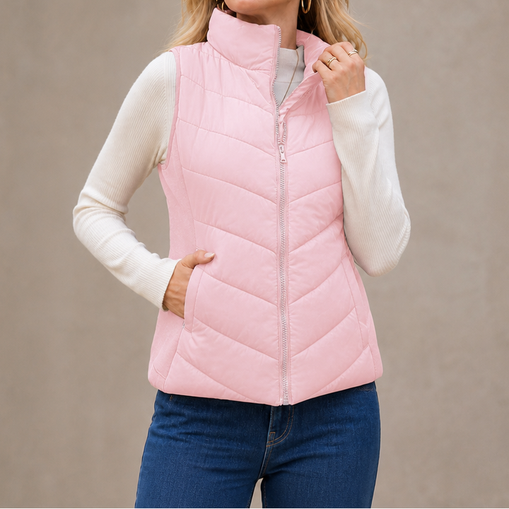 Layerly – Stand Collar Quilted Puffer Vest