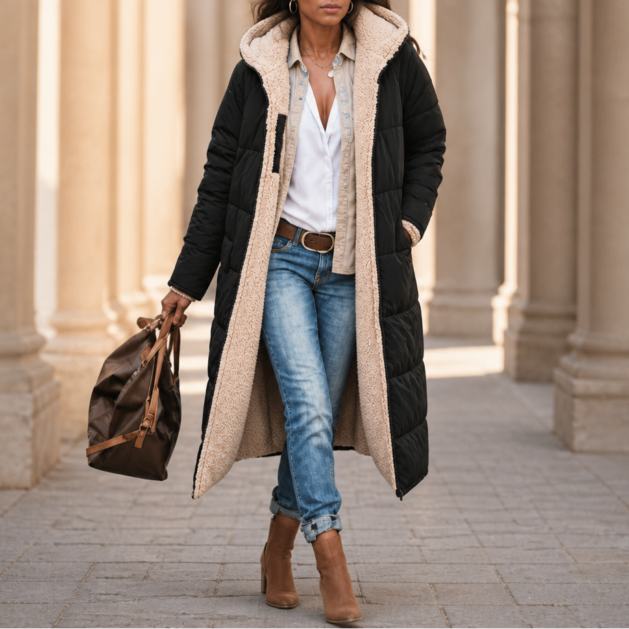 Wintervia – Reversible Sherpa Windproof Long Coat