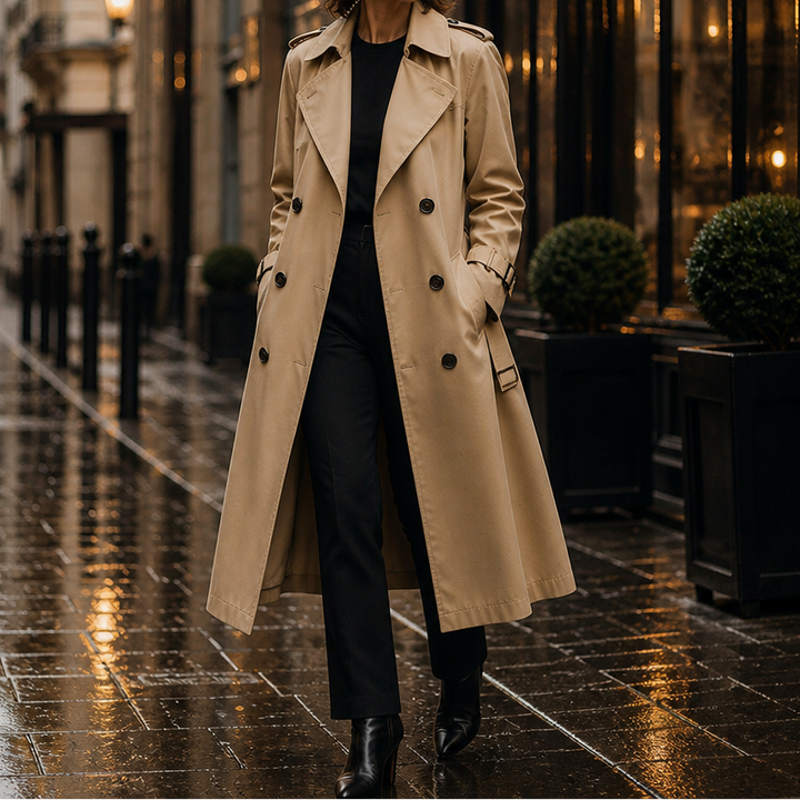 Mayfield – Double-Breasted Belted Long Trench Coat