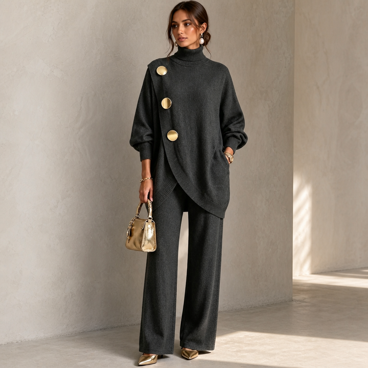 Elara Set – Turtleneck Sweater And Wide-Leg Pants Set