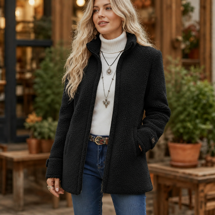 Wrapfield – Sherpa Fleece Stand Collar Zip Jacket