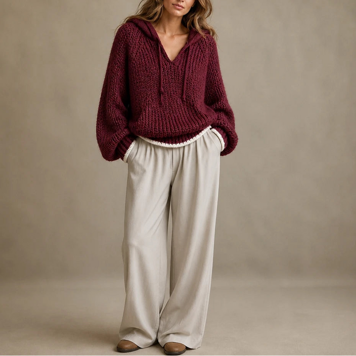 Hoodlune – Chunky Knit Hooded Pullover
