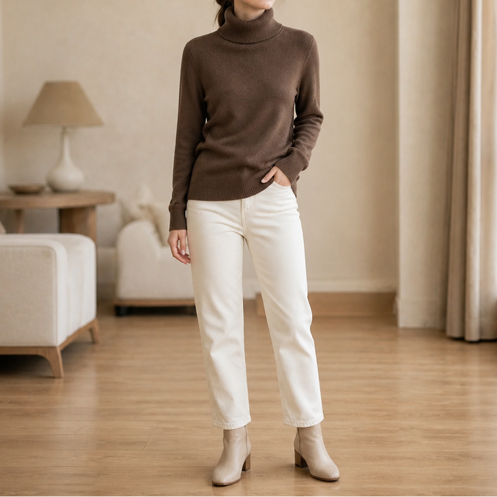 Veluna – Fleece-Lined Turtleneck Sweater