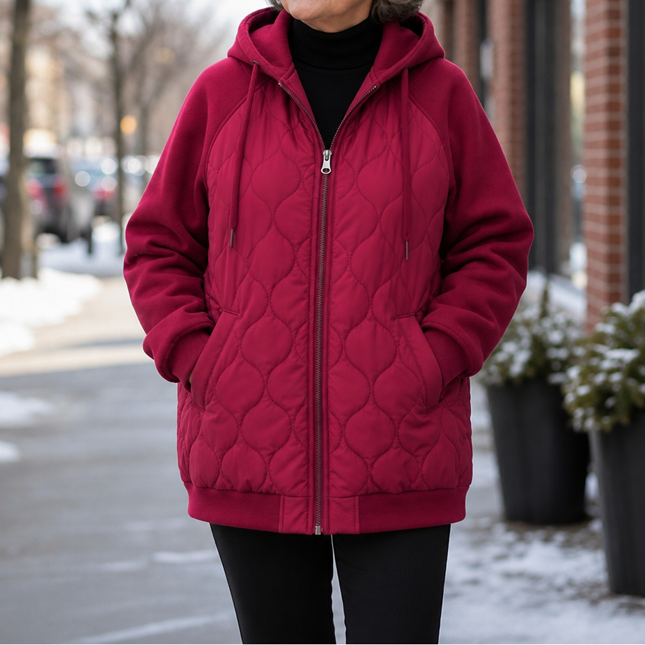 Wearbella – Spliced Quilted Hooded Puffer Jacket