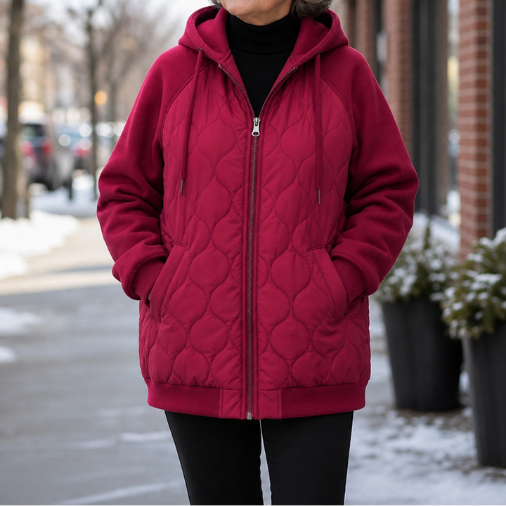 Wearbella – Spliced Quilted Hooded Puffer Jacket