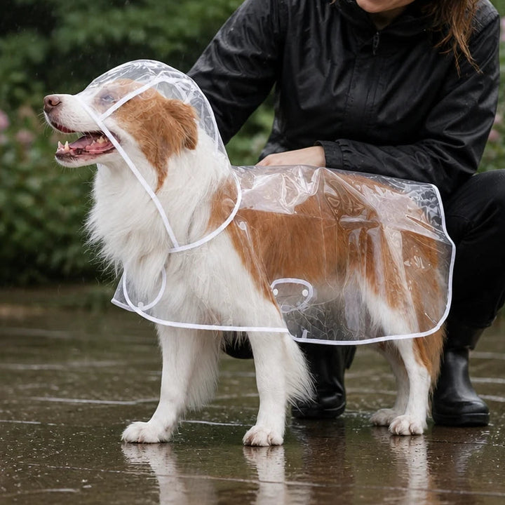 Rainveil – Transparent EVA Dog Raincoat With See-Through Hood