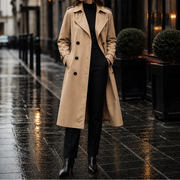 Mayfield – Double-Breasted Long Trench Coat