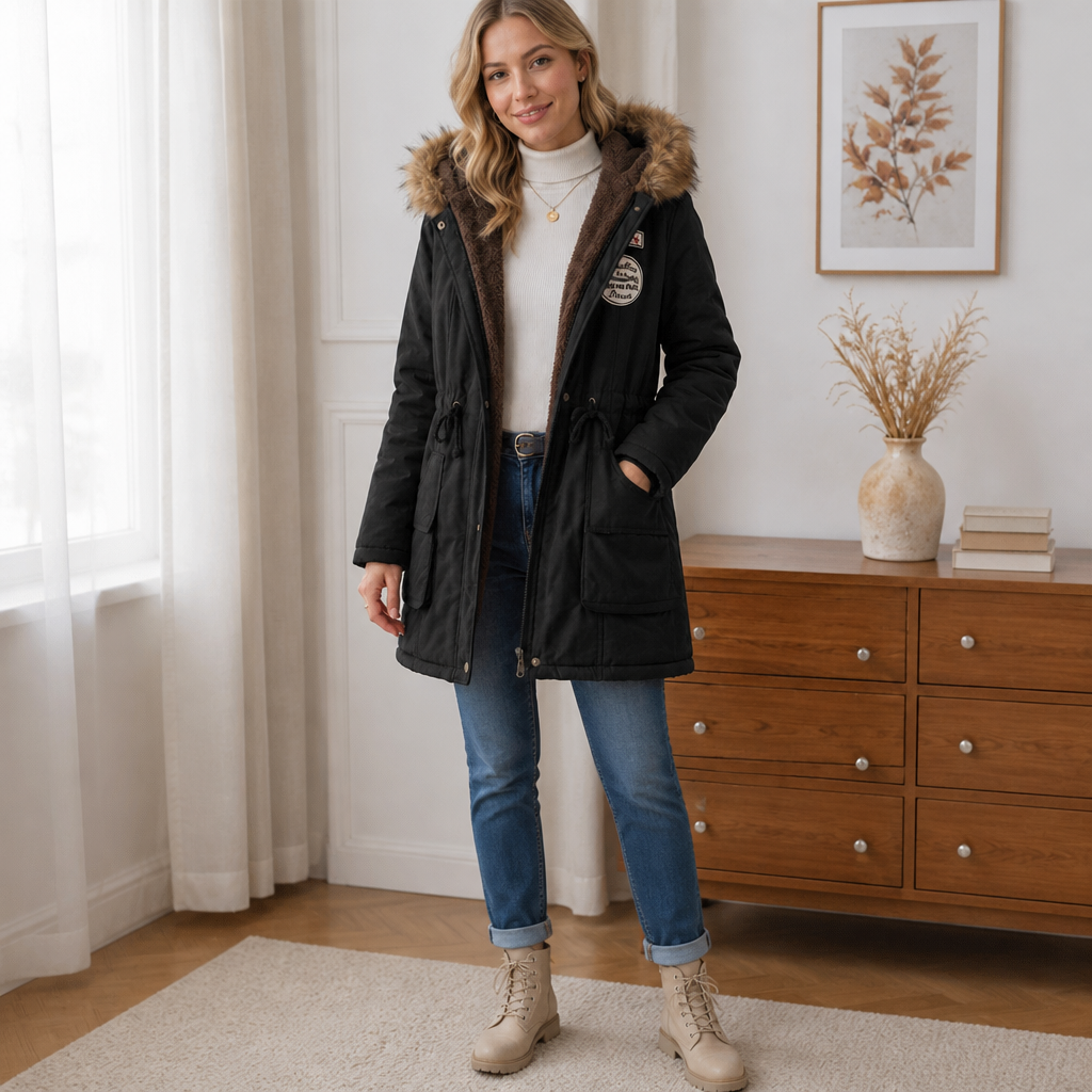 Velora – Fur-Hooded Lined Women’s Parka