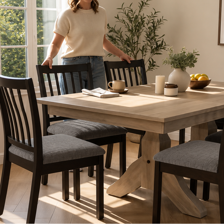 Jacquard Haven – Stretch Jacquard Dining Chair Seat Cover (4set or 6set)